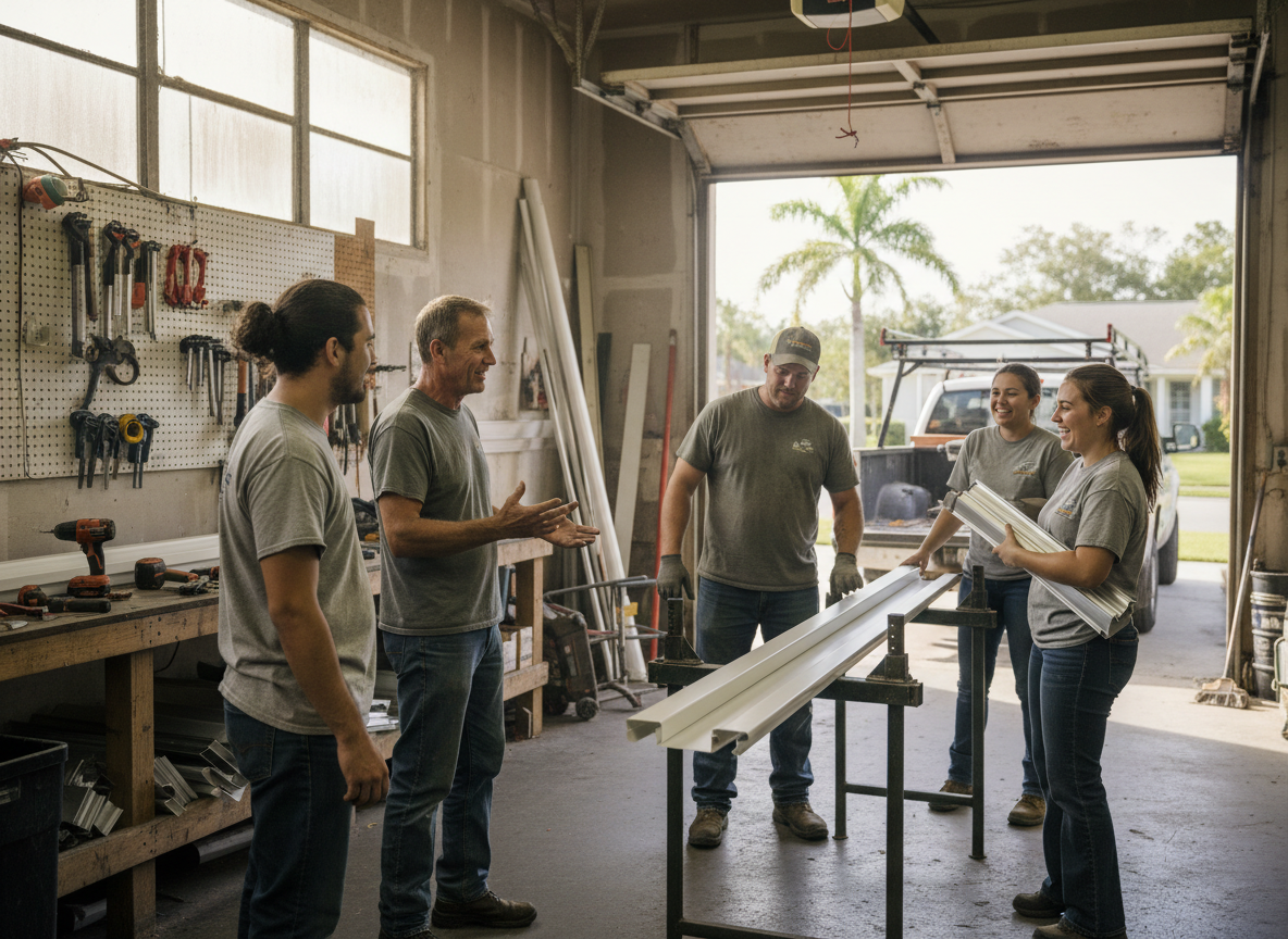The Port Orange Gutter Installation team at work in Port Orange